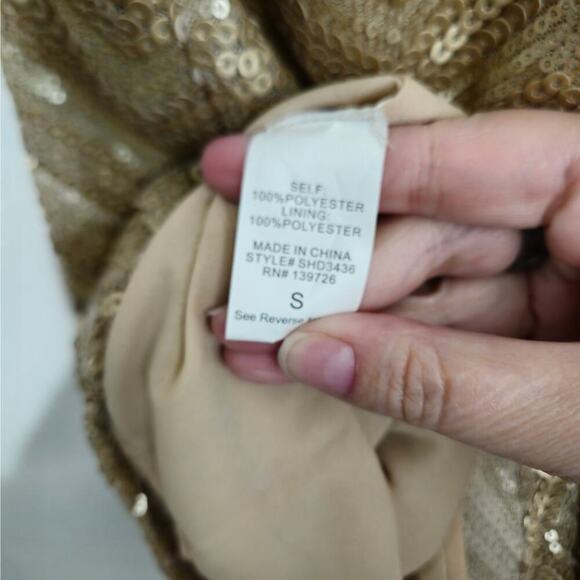 NWT Impeccable Pig Racerback Gold Sequin Sleeveless Mini Dress Size Small - Picture 9 of 9